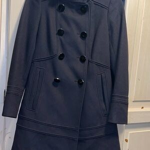 Zara Midnight Blue Double-Breasted Pea Coat
